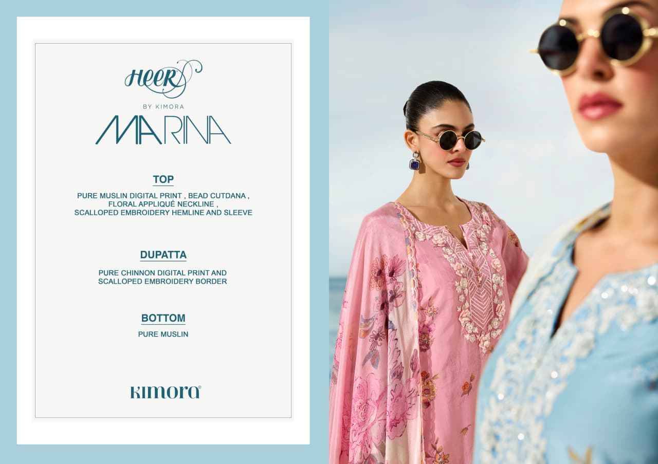 Marina By Kimora 0031 to 0036 Series Designer Festive Suits Collection Beautiful Stylish Fancy Colorful Party Wear & Occasional Wear Pure Muslin Dresses At Wholesale Price